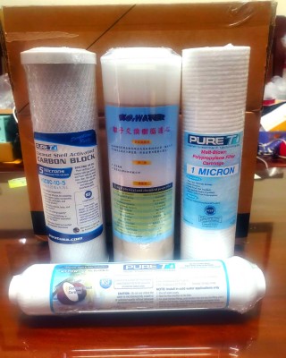 【小江淨水設備】三胞胎過濾100％台灣製造鴻維溝紋濾心PURE-T NSF認證（4隻）