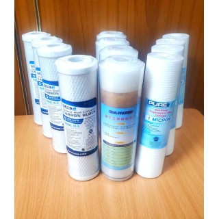 【小江淨水設備】一年份濾心100％台灣製造鴻維溝紋濾心PURE-T NSF認證（12隻），高級軟水組。