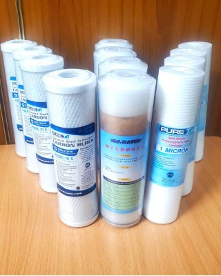 【小江淨水設備】一年份濾心100％台灣製造鴻維溝紋濾心PURE-T NSF認證（12隻），高級軟水組。